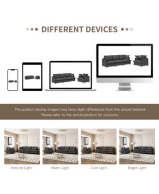 Streamdale 2-Piece Chenille Sofa Set with Pillows 3-Seater Sofa & Armchair