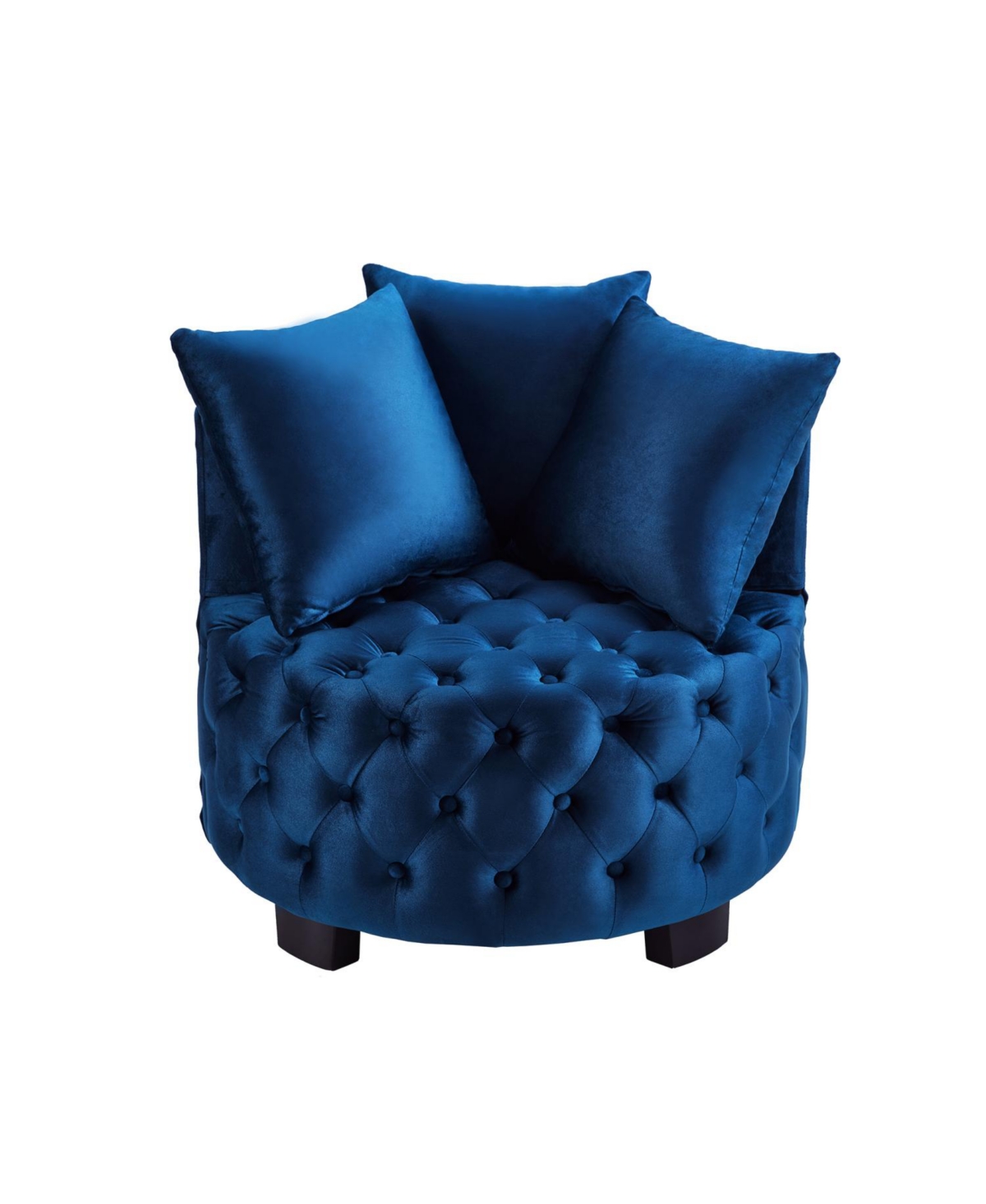 Streamdale Furniture Contemporary Upholstered Tufted Leisure Chair Accent Chair Navy