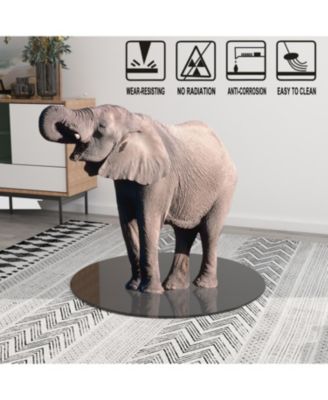 20" Round Black Tempered Glass Table Top