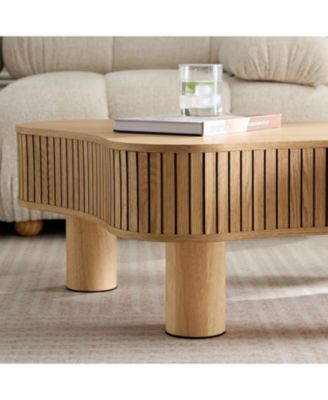 Modern Wooden Drum Coffee Table