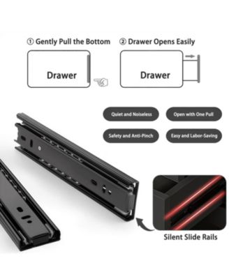 6 Drawer Black Dresser - Modern Bedroom Storage Cabinet