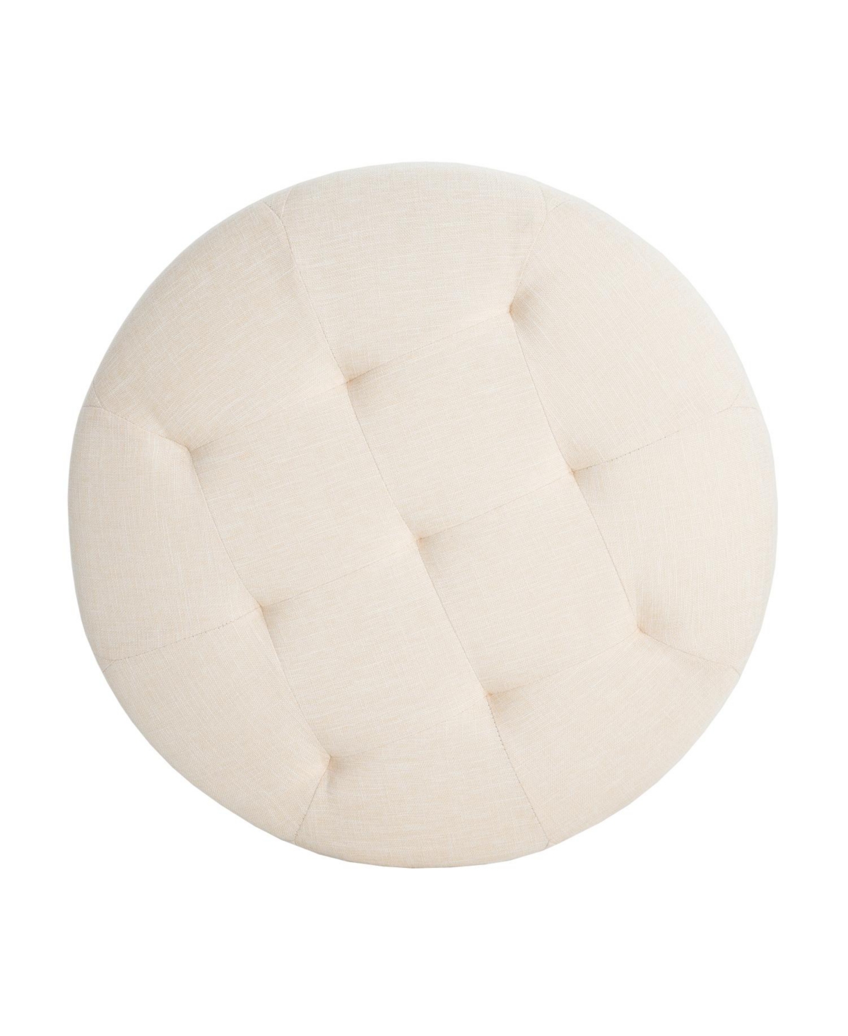 Streamdale FurnitureUpholstered Button Tufted Round Ottoman, Beige, Small version