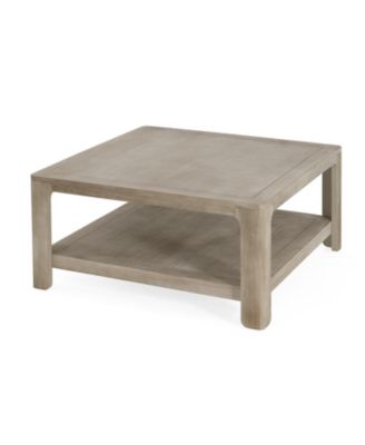 Square Coffee Table With Storage,Light Ash