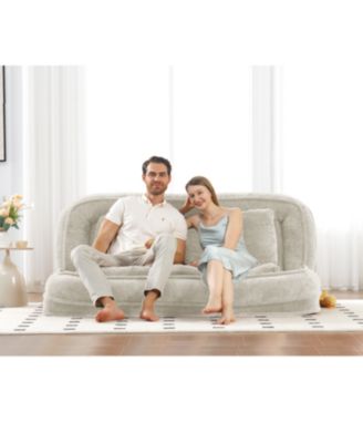 Double Dog Bed Loveseat- Extra Large Floor Couch, Adjustable.