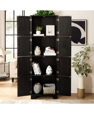 72.4" Tall Storage Cabinet w/ 8 Doors & 4 Shelves, Bookshelf