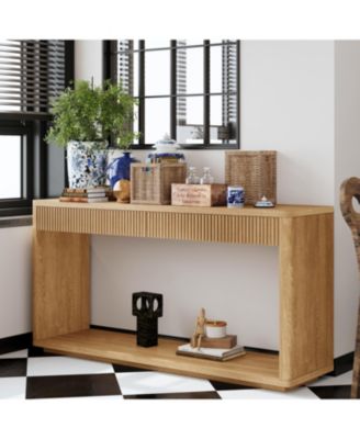 Streamdale 60" Modern 2-Drawer Fluted Console Table