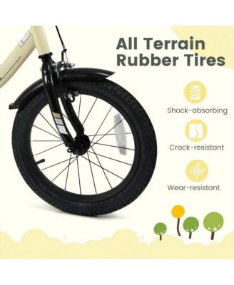 Kids Training Bike with Adjustable Seat Dual Brake System and Rubber Tires