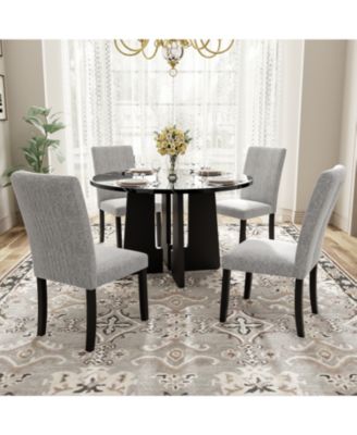  5-Piece Round Dining Set Chairs & 43" Table