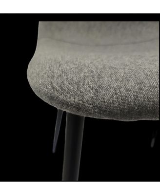 Streamdale Modern Linen Accent Dining Chairs (Set of 4), Black Metal Legs