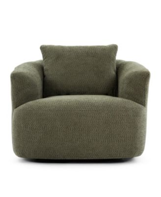 360 Swivel Accent Barrel Chair with Throw Pillow