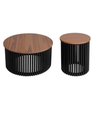 Acacia Wood Side Table - Handcrafted Modern Design