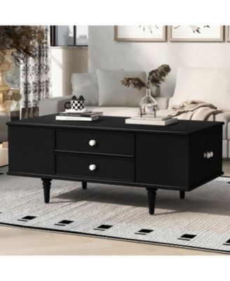 Modern Rectangle Coffee Table w/ Drawers & Hidden Storage