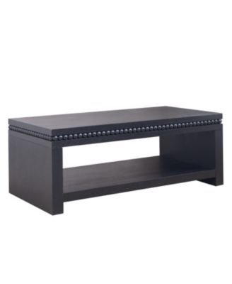 Modern Coffee Table - Beaded Trim, Open Shelf