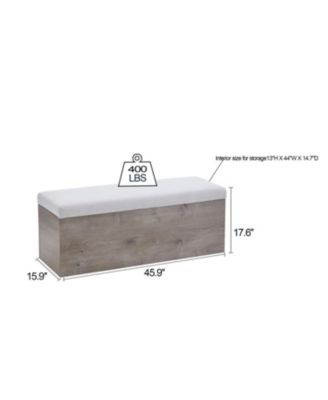 Shelton Ivory Chenille Storage Bench
