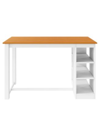 60" Farmhouse Counter Height Dining Set with Storage & Chairs, White