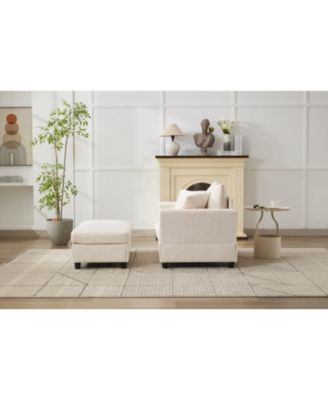 Chaise Lounge Sofa Bed with Ottoman & Pillows