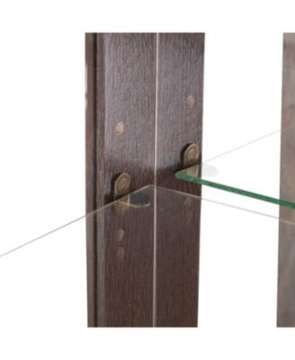  Cherry Curio Cabinet - Lighted Display, Mirrored Back