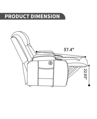 Brown Power Lift Recliner Massage Chair with Heat & USB