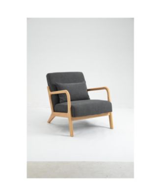 Streamdale Mid Century Accent Chair with Wood Frame & Waist Cushion