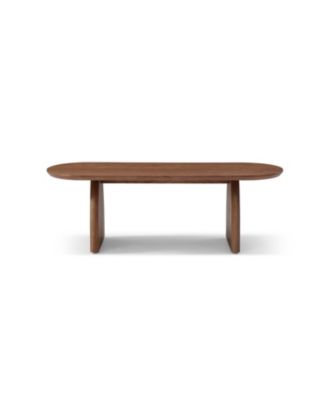Oval Walnut Coffee Table - Mid Century Modern Accent Table
