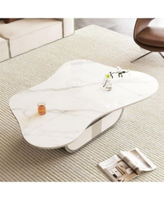 Butterfly Coffee Table - Sintered Stone Top, Storage & Drawer