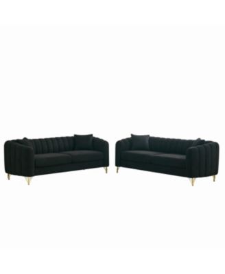 Streamdale Oversized Chenille Sofa, Modern Tufted Couch, Gold Legs