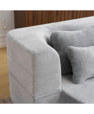 Queen Floor Sofa Bed with 4 Pillows