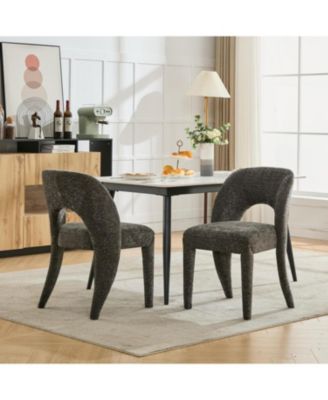 Set of 2 Chenille Dining Chairs