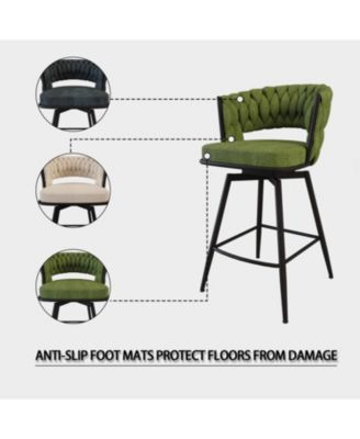 26" Linen Bar Stools Set of 2