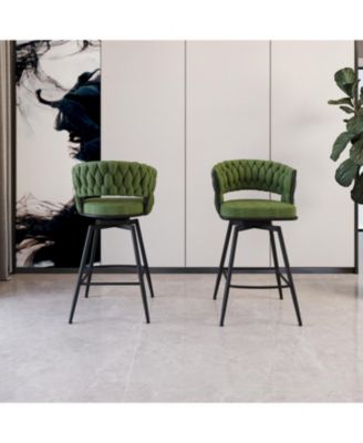 26" Linen Bar Stools Set of 2