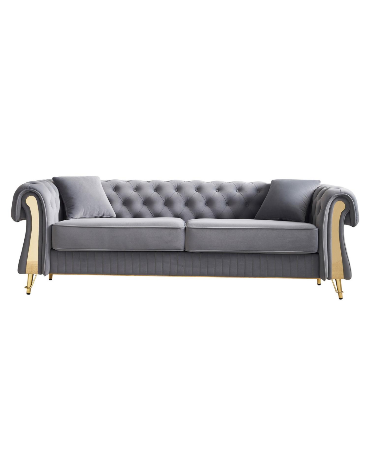 Streamdale Furniture Chesterfield Modern Tufted Velvet Living Room Sofa, 84.25"W Couch.