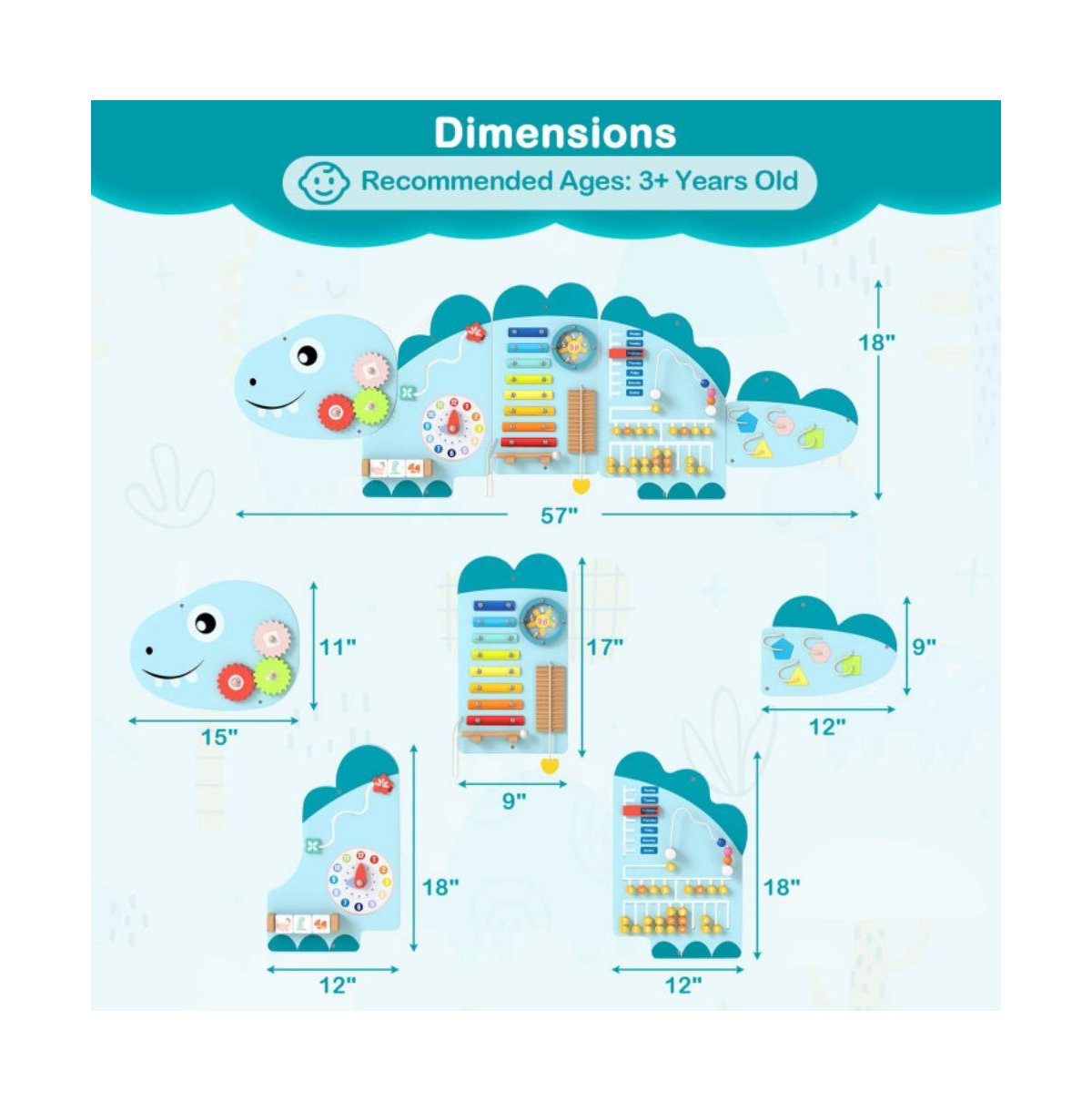 Montessori Wall Activity Board with Sensory Learning Games for Toddlers