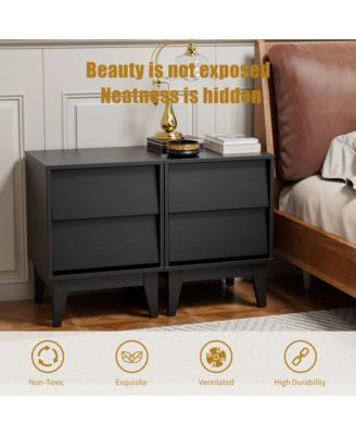Streamdale Mid-Century Nightstands with Beveled Design