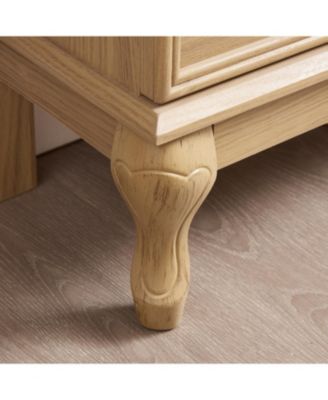 Lighted Glass Curio Cabinet - Light Oak