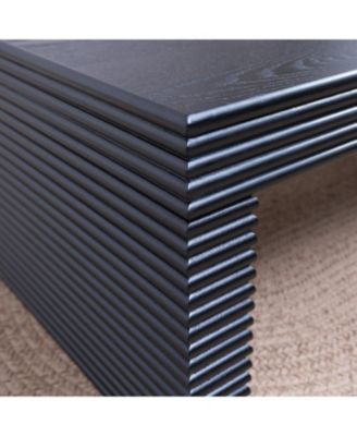 Modern Black Ribbed Coffee Table