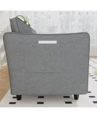 Streamdale 107.8" 3 Seater L-Shaped Sofa Couch with Ottoman & Pockets