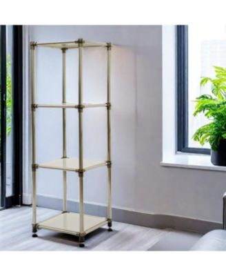 Korean 4-Tier Stainless Steel Shelving Unit (49"H x 14.9"W