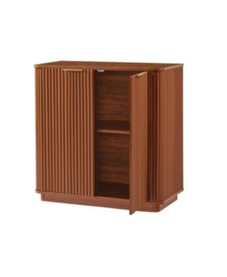 Walnut Buffet Cabinet Sideboard - Curved Wave Design