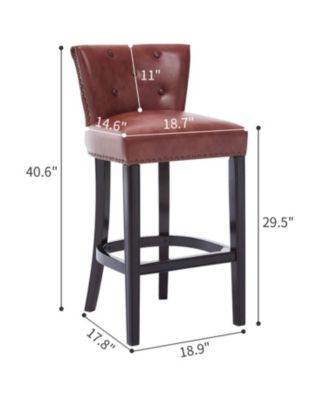 Cow Leather & Wood Bar Stool