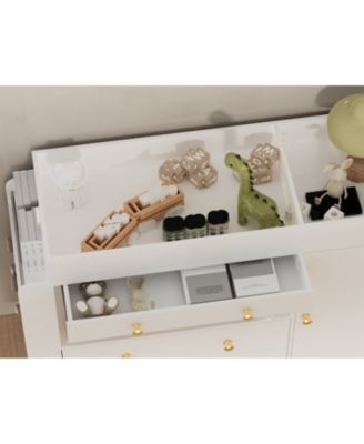 Streamdale Modern Changing Table Dresser - 3 Drawers, White