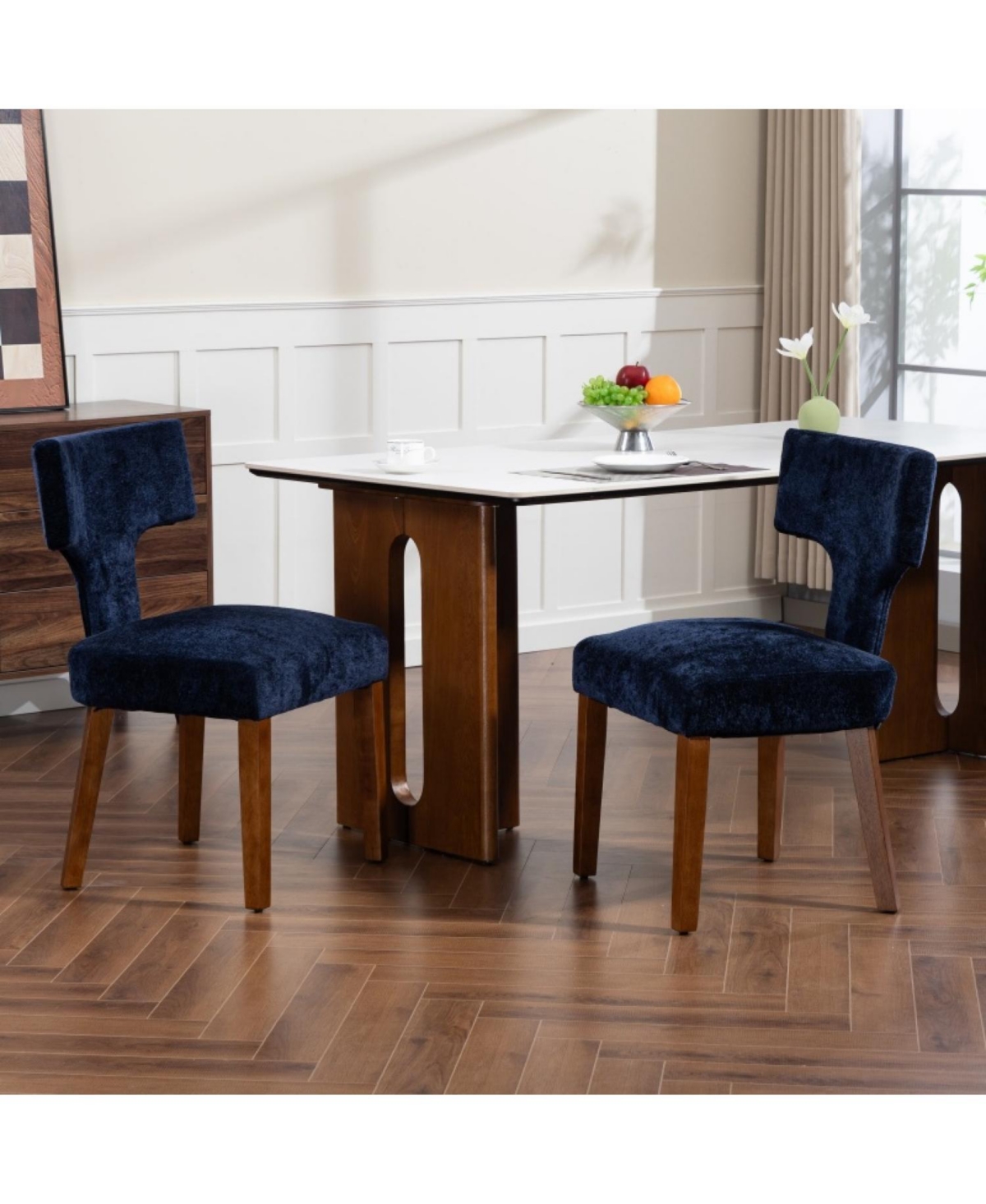 Streamdale Furniture Streamdale Mid Century Modern Blue Dining Chairs (Set of 2 )