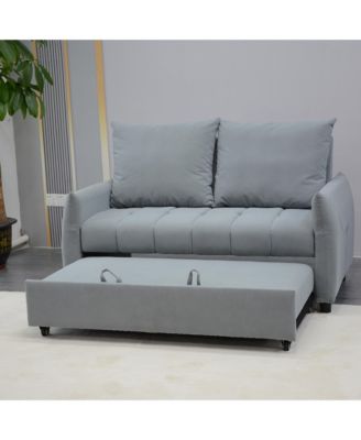 3-in-1 Velvet Sleeper Sofa with Storage