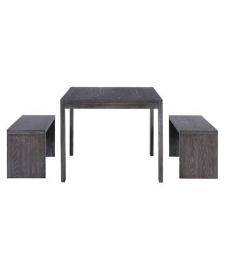 3-Piece Farmhouse Dining Set Table & 2 Benches