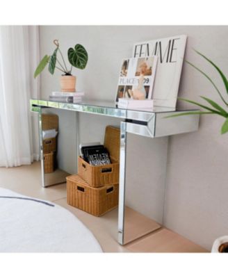 Luxury Fluted Mirror Console Table