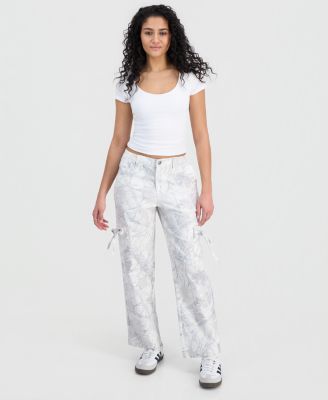Madden Girl - Juniors' Tree Camo Printed Twill Cargo Pants