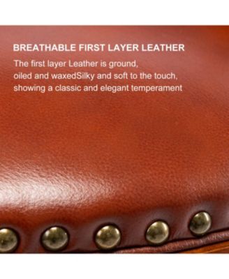 Cow Leather Swivel Bar Stool