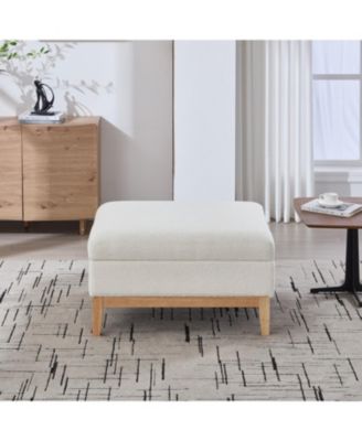 33.86" Boucle Storage Ottoman/Coffee Table