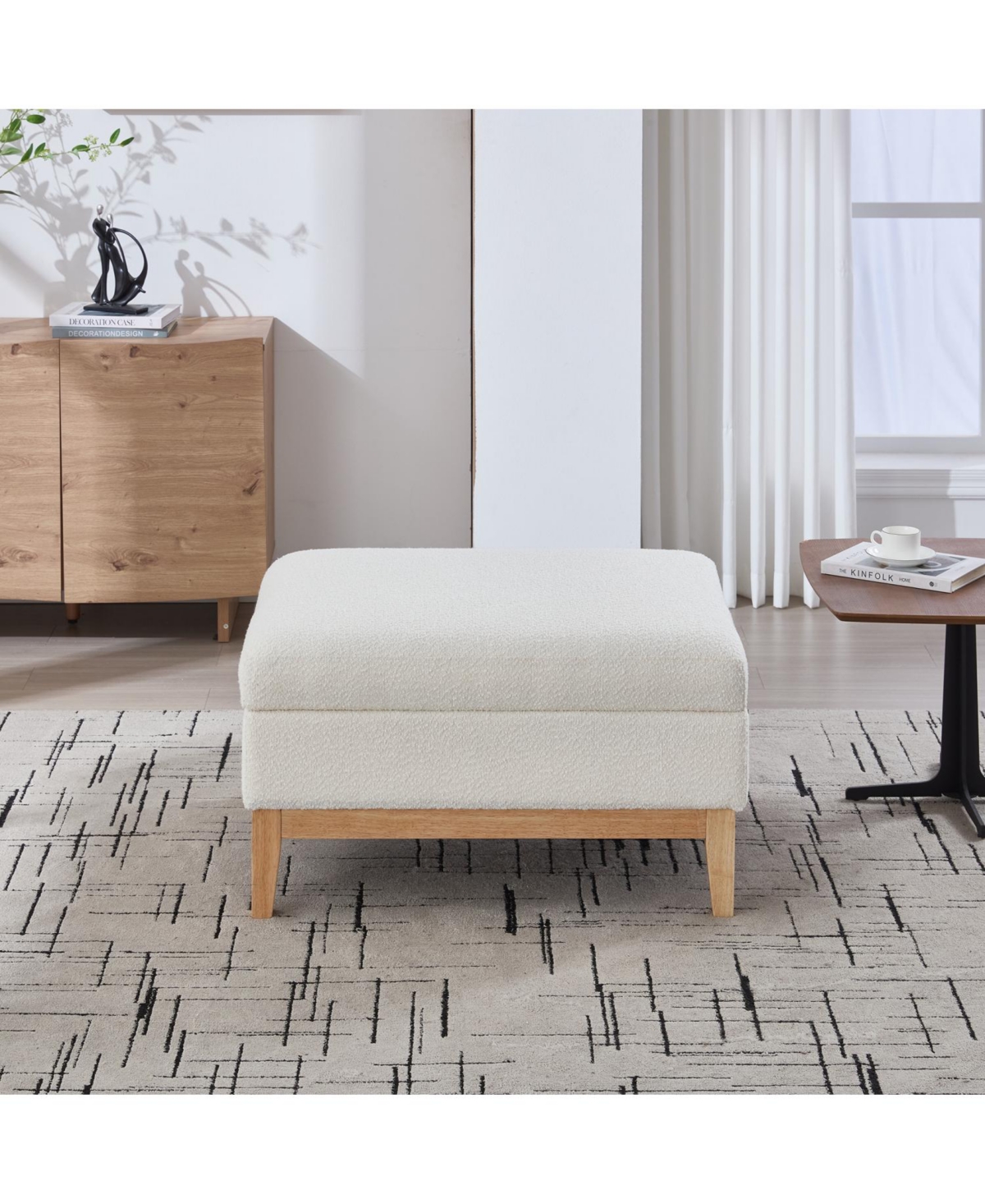 Streamdale Furniture 33.86" Boucle Storage Ottoman/Coffee Table