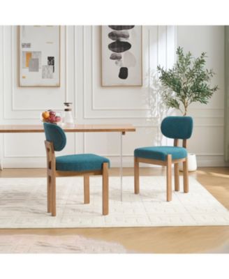 Modern Fabric Upholstered Dining Chairs (Set of 2)