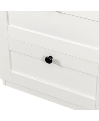 2-in-1 Coat Rack Nightstand with Drawer & Hooks